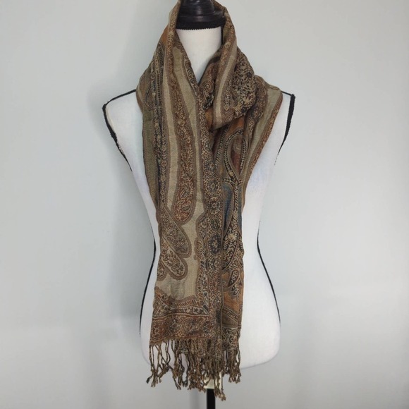 Collection Eighteen Abstract Prints Fringe Scarf NWT - Picture 6 of 6